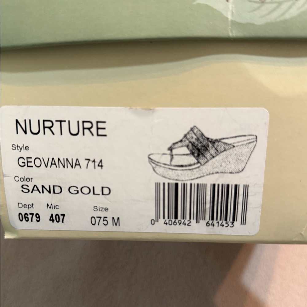 Nurture Geovanna Sand Gold Wedge Sandals